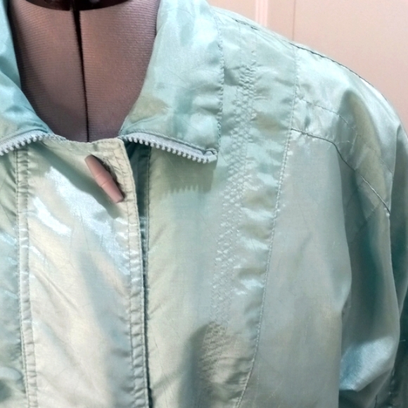Optix by Julia Michael's Light Teal Wind Breaker Size S - Picture 6 of 8